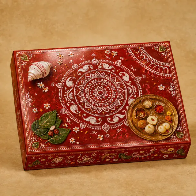 Naibedya Bengal Alpona sweet box design