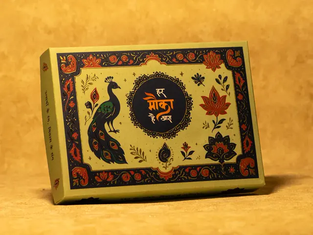 Sugandhika Peacock & Lotus Art sweet box design